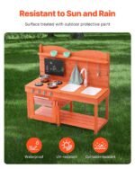Wooden Mud Kitchen Outdoor Toy Play Kitchen Set For Kids Pretend Playset - Image 2