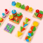 Early Learning Irregular Assortment Colored Wooden Beads - Image 2