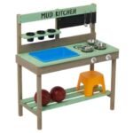 Kids Play Kitchen, Wood Mud Kitchen With Water Play Set  Cooking Toys For Outdoor, Gift For 3 8 - Image 8