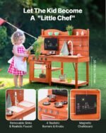 Wooden Mud Kitchen Outdoor Toy Play Kitchen Set For Kids Pretend Playset - Image 3