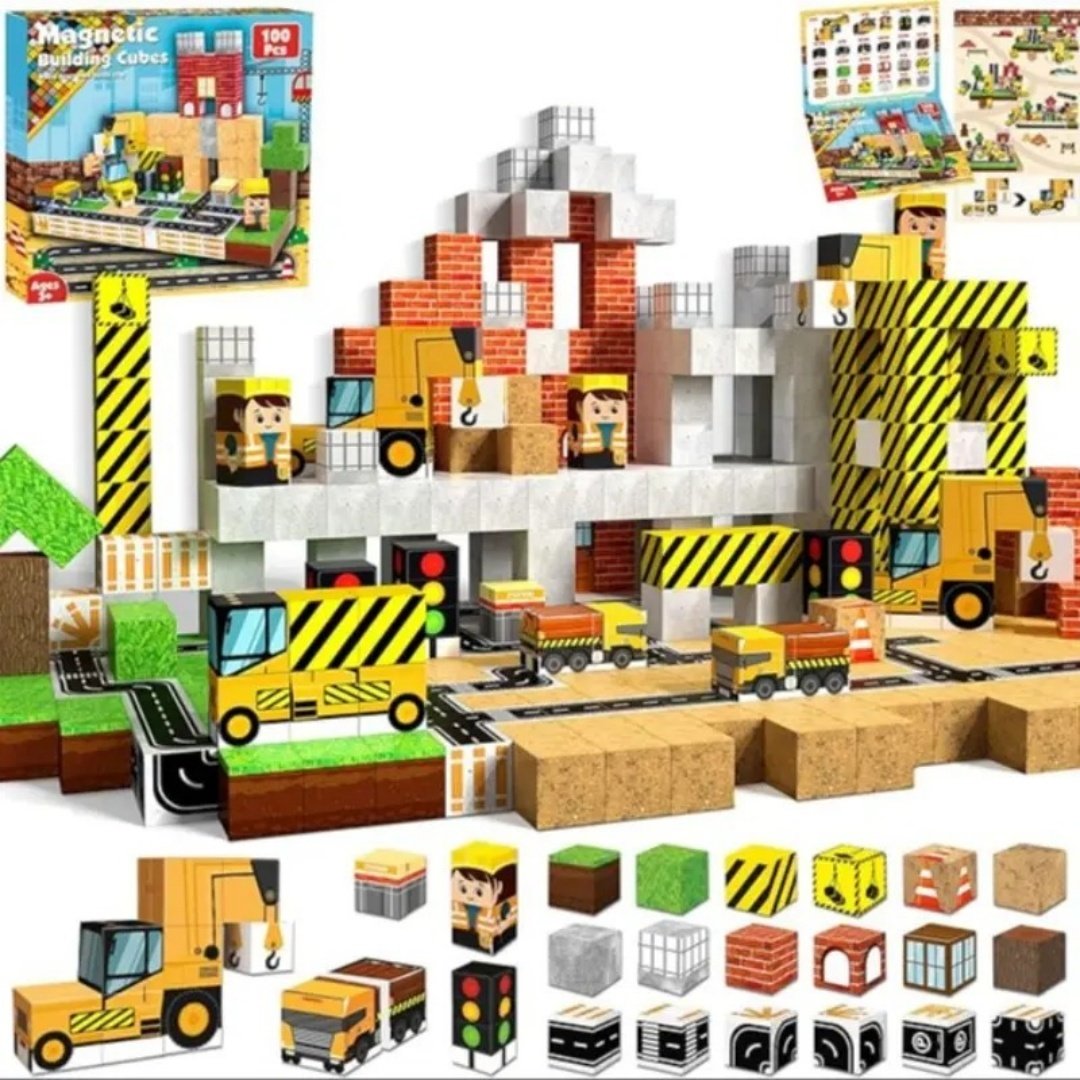ed0f5031-2424-4d2e-bfc0-a6dd92f98e23.jpeg Magnetic Block Toy Engineering Blocks -100pcs - Image 1